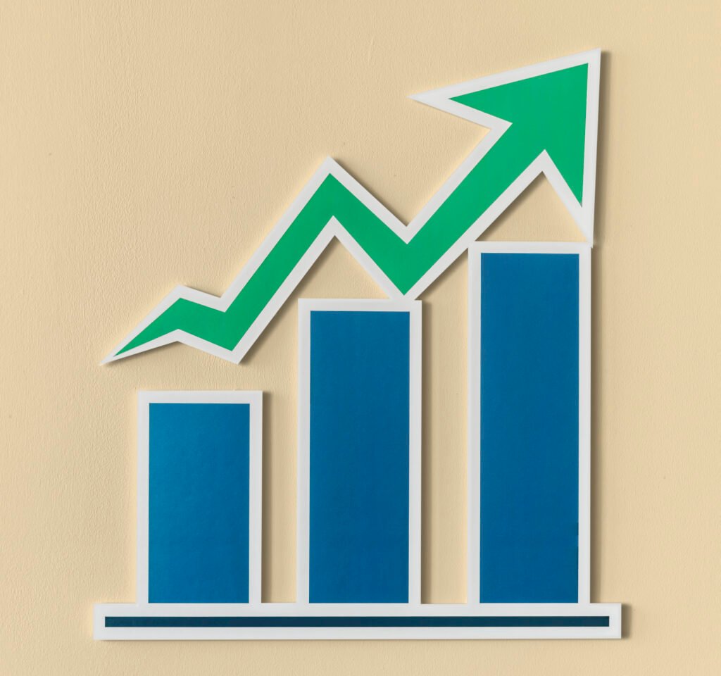 Business growth bar chart icon